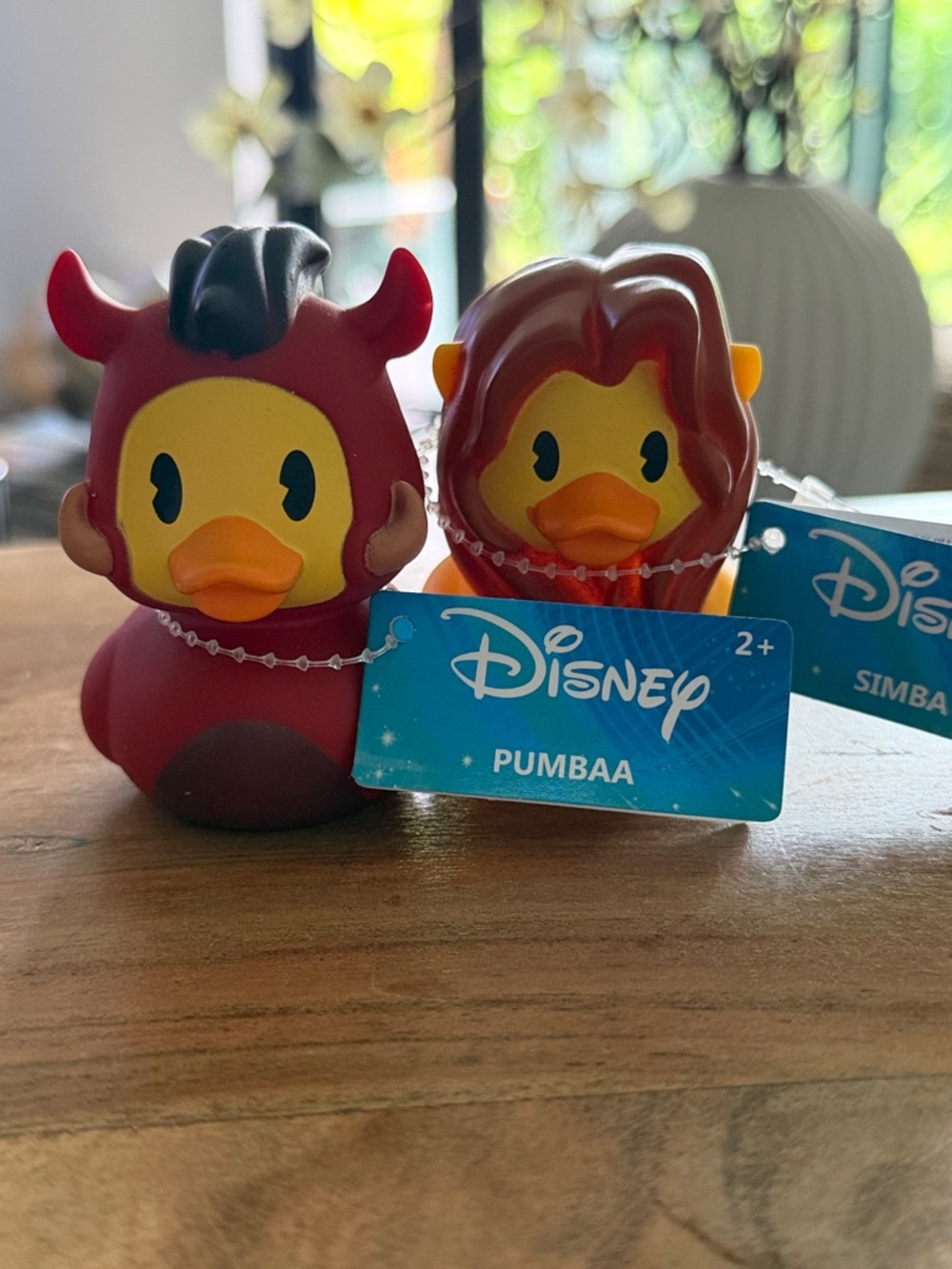 Disney Pumbaa & Simba Rubber Duck Duo - Red & Yellow